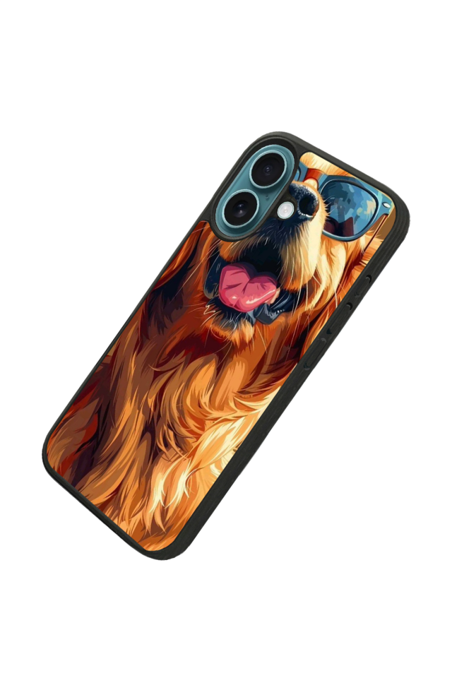 iPhone 16 Uyumlu Golden Kopek Tasarımlı Glossy Premium Kılıf