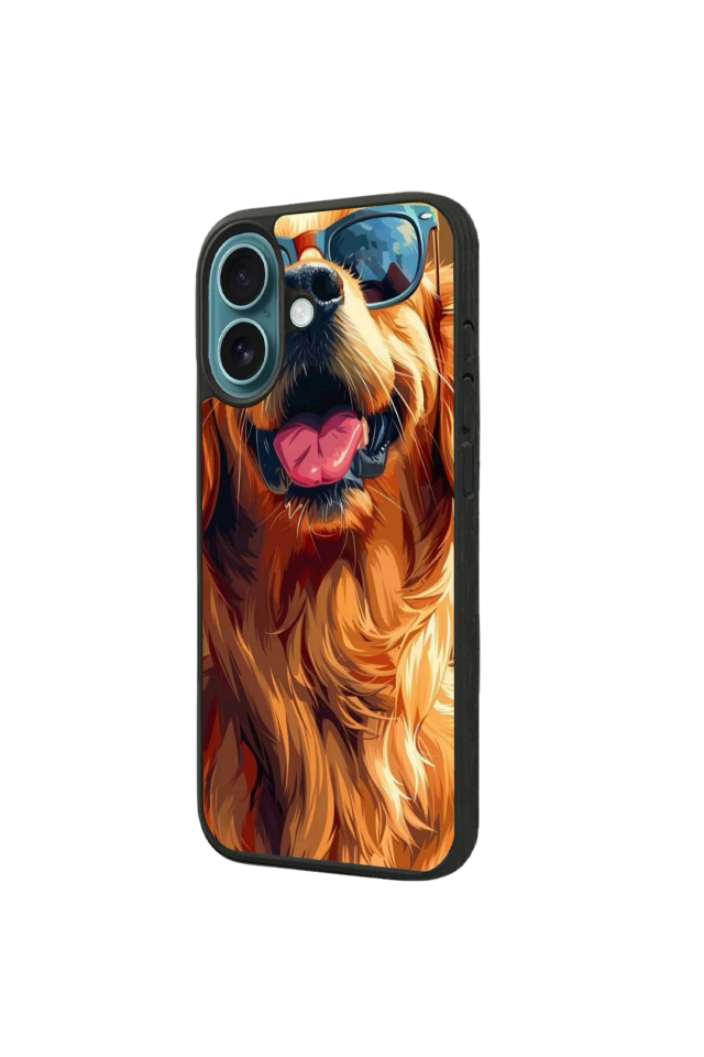 iPhone 16 Uyumlu Golden Kopek Tasarımlı Glossy Premium Kılıf