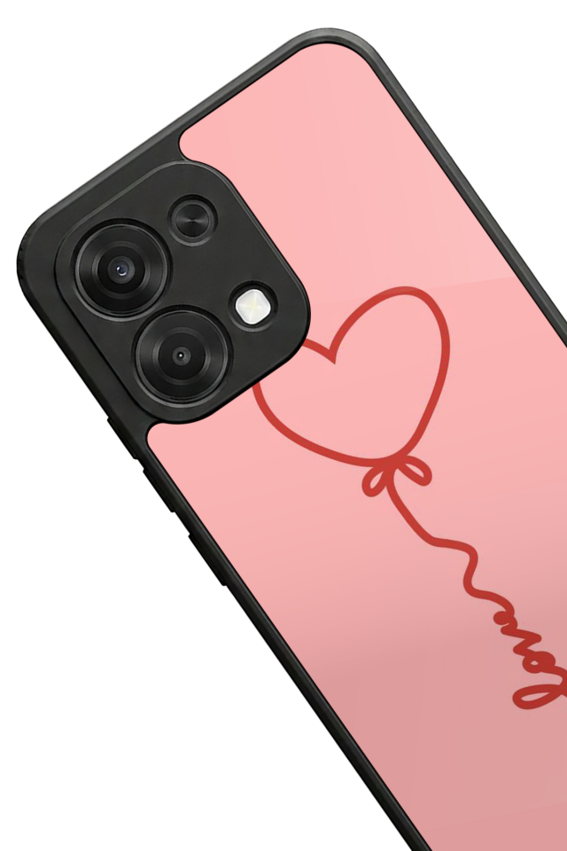 Oppo A6 Pro Uyumlu Kalp Love Tasarımlı Glossy Premium Kılıf