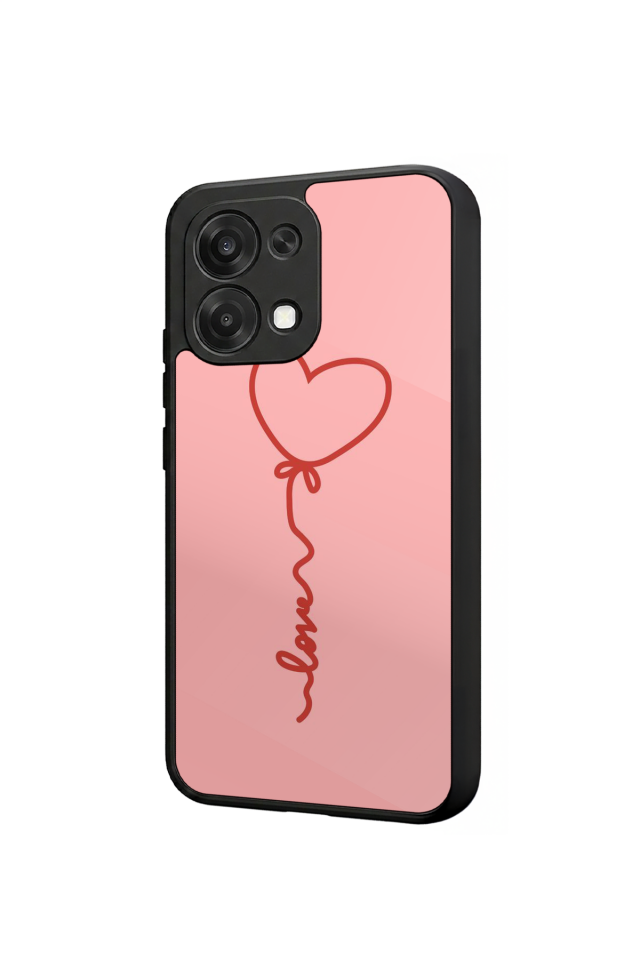 Oppo A6 Pro Uyumlu Kalp Love Tasarımlı Glossy Premium Kılıf
