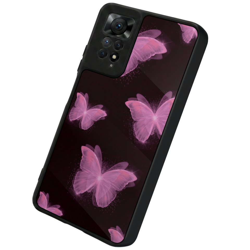 Xiaomi Redmi Note 12 Pro Uyumlu Kelebek Tasarımlı Glossy Premium Kılıf