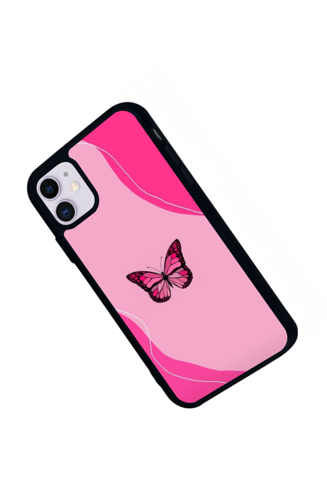 iPhone 11 Uyumlu Kelebek Tasarımlı Glossy Premium Kılıf