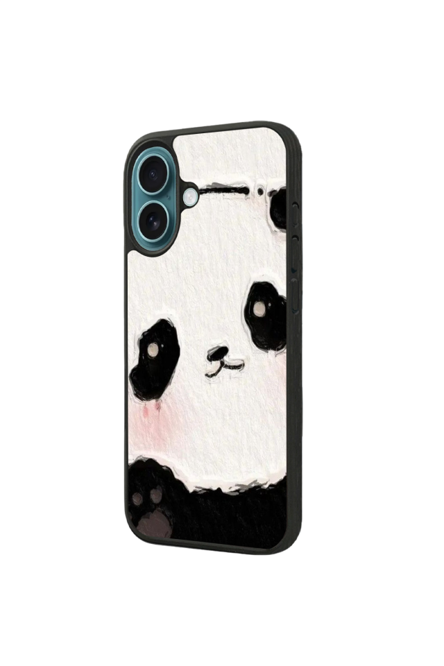 iPhone 16 Plus Uyumlu Panda Tasarımlı Glossy Premium Kılıf