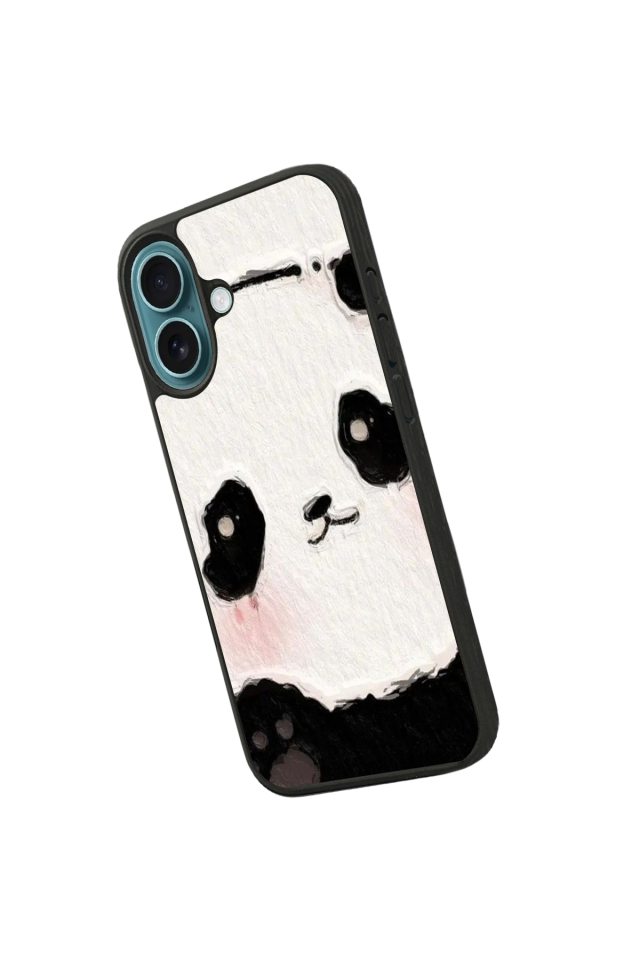 iPhone 16 Plus Uyumlu Panda Tasarımlı Glossy Premium Kılıf