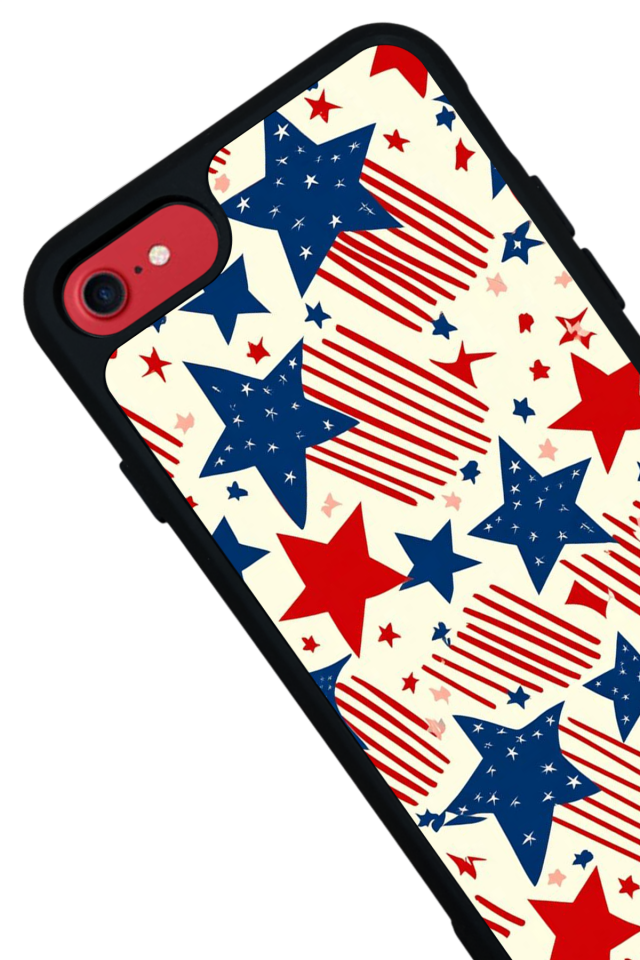 iPhone 8 Uyumlu Retro Yildizlar Tasarımlı Glossy Premium Kılıf