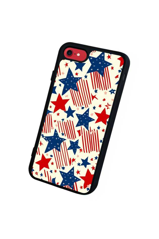 iPhone 8 Uyumlu Retro Yildizlar Tasarımlı Glossy Premium Kılıf