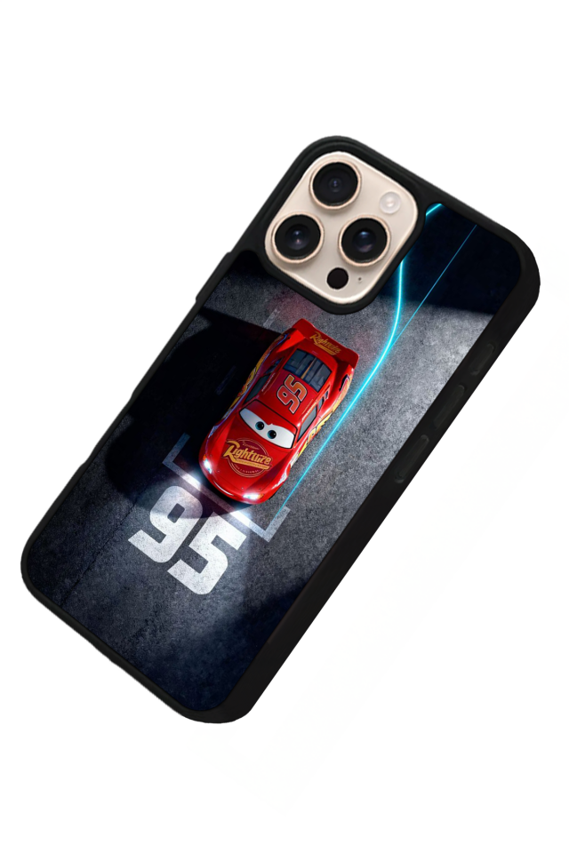 iPhone 16 Pro Max Uyumlu Simsek McQueen Tasarımlı Glossy Premium Kılıf