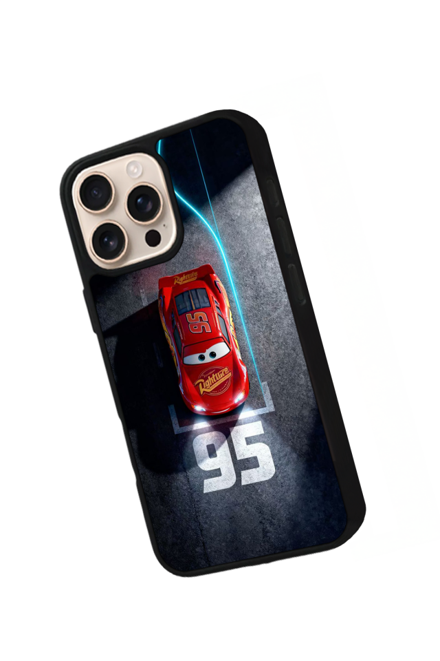 iPhone 16 Pro Max Uyumlu Simsek McQueen Tasarımlı Glossy Premium Kılıf