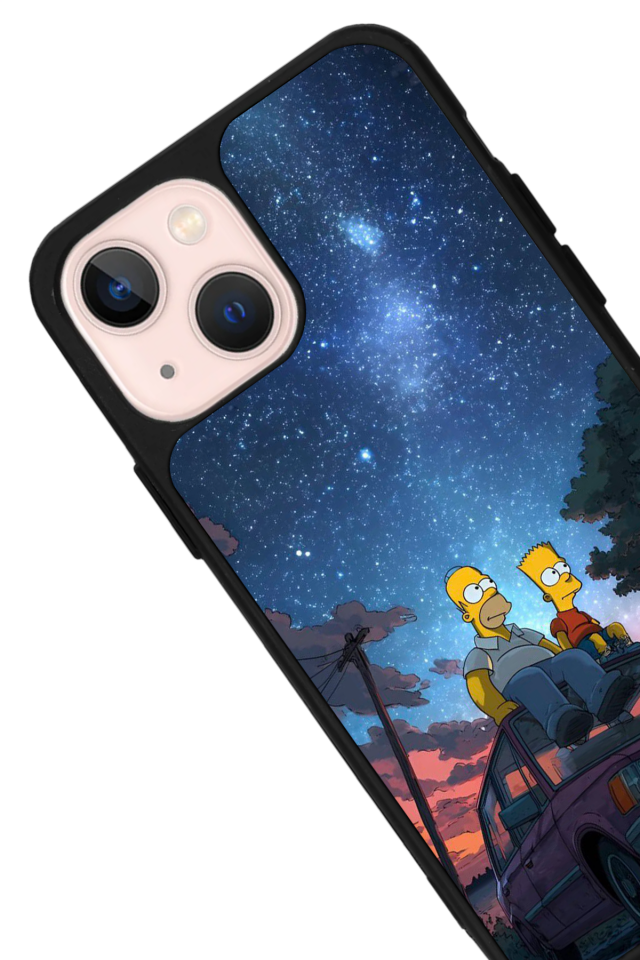 iPhone 13/14 Uyumlu The Simpsons Tasarımlı Glossy Premium Kılıf