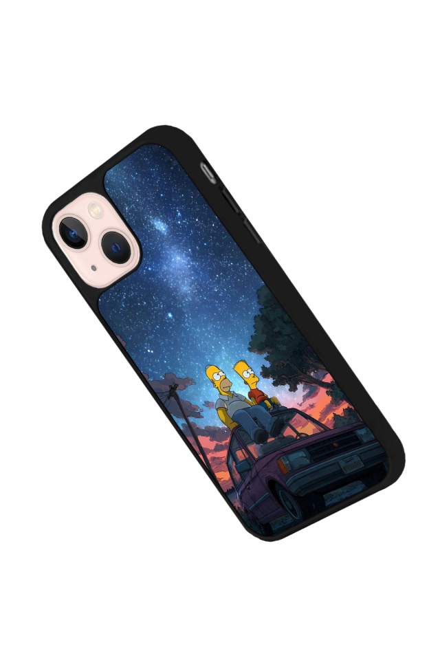 iPhone 13/14 Uyumlu The Simpsons Tasarımlı Glossy Premium Kılıf