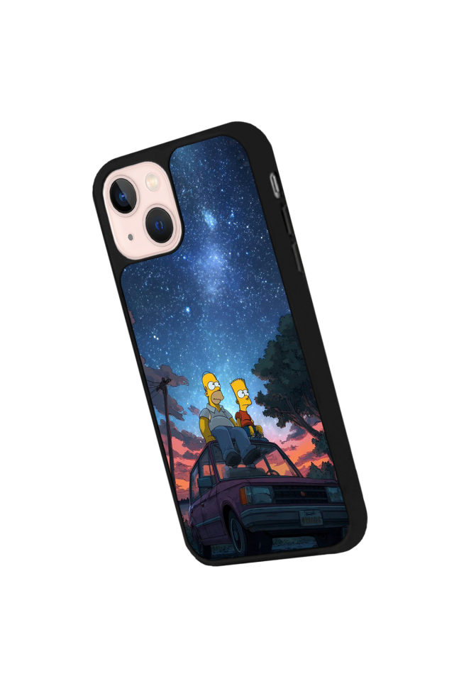 iPhone 13/14 Uyumlu The Simpsons Tasarımlı Glossy Premium Kılıf