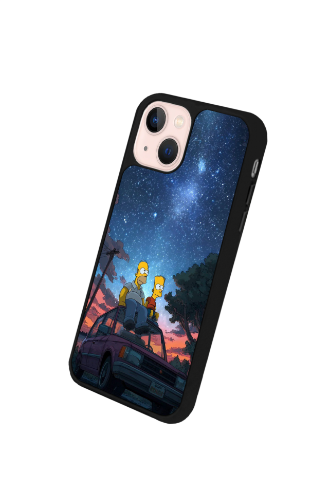 iPhone 13/14 Uyumlu The Simpsons Tasarımlı Glossy Premium Kılıf