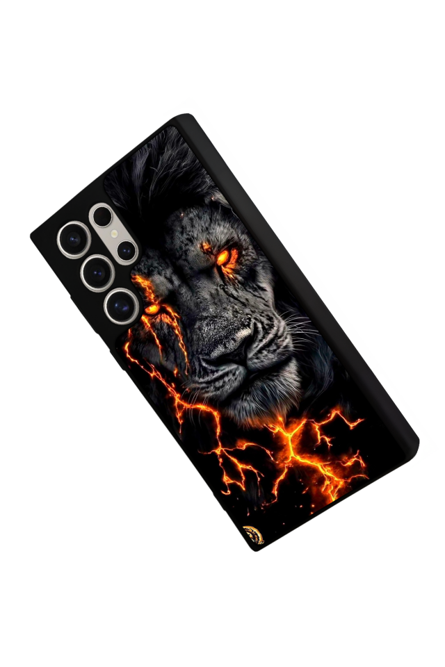 Samsung Galaxy S24 Ultra Uyumlu Aslan Tasarımlı Glossy Premium Kılıf