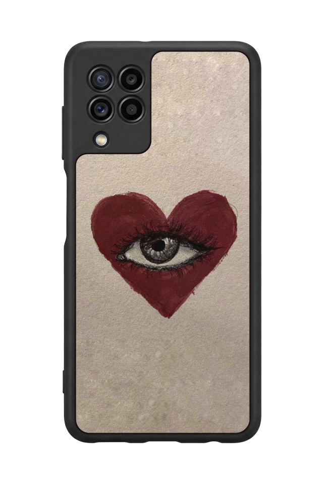 Samsung Galaxy M22 Uyumlu Kalp Love Tasarımlı Glossy Premium Kılıf