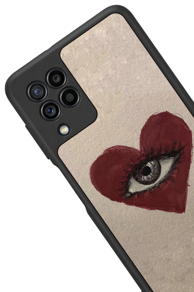 Samsung Galaxy M22 Uyumlu Kalp Love Tasarımlı Glossy Premium Kılıf