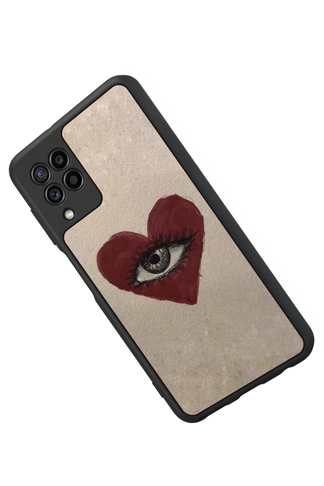 Samsung Galaxy M22 Uyumlu Kalp Love Tasarımlı Glossy Premium Kılıf