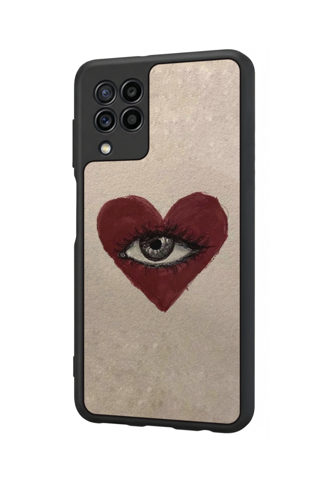 Samsung Galaxy M22 Uyumlu Kalp Love Tasarımlı Glossy Premium Kılıf