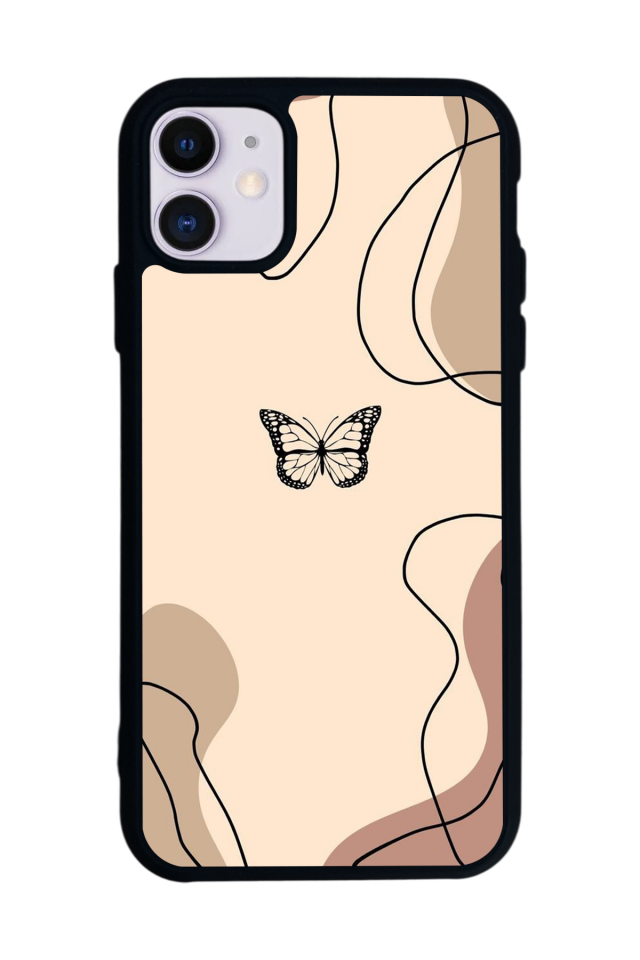 iPhone 11 Uyumlu Kelebek Tasarımlı Glossy Premium Kılıf