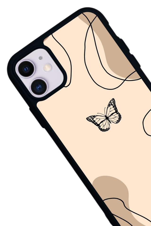 iPhone 11 Uyumlu Kelebek Tasarımlı Glossy Premium Kılıf