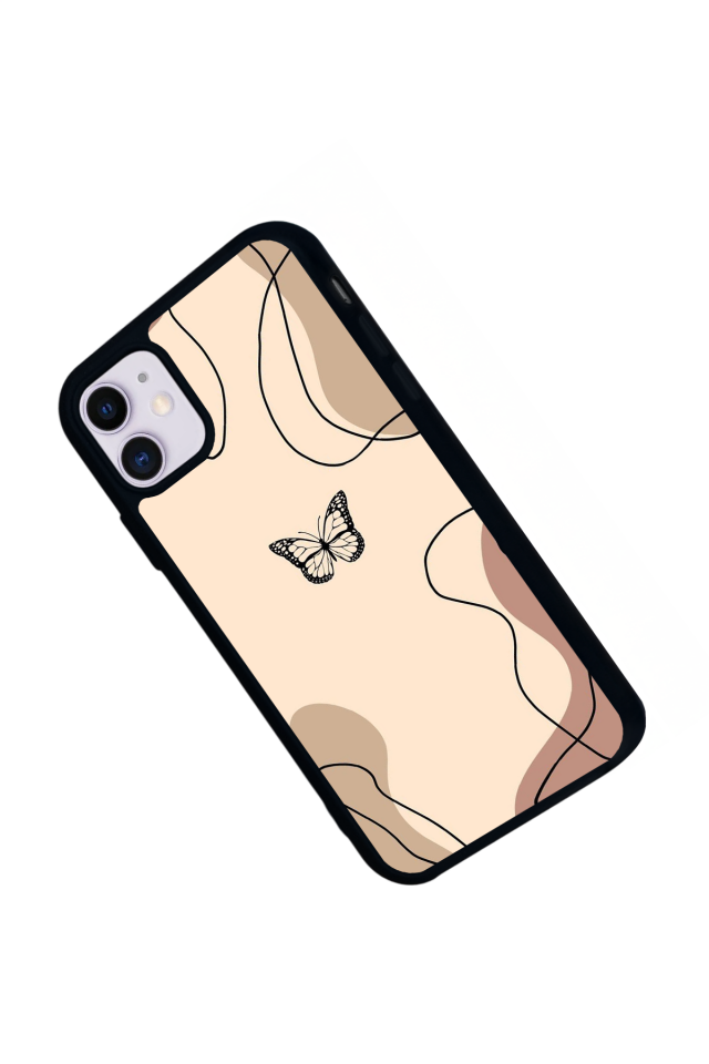 iPhone 11 Uyumlu Kelebek Tasarımlı Glossy Premium Kılıf