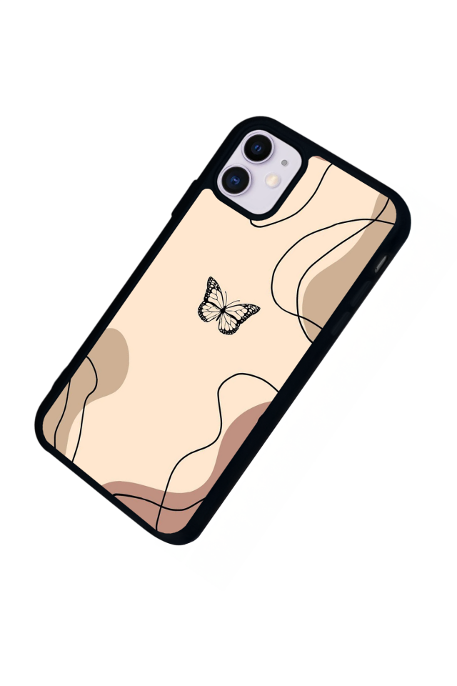 iPhone 11 Uyumlu Kelebek Tasarımlı Glossy Premium Kılıf