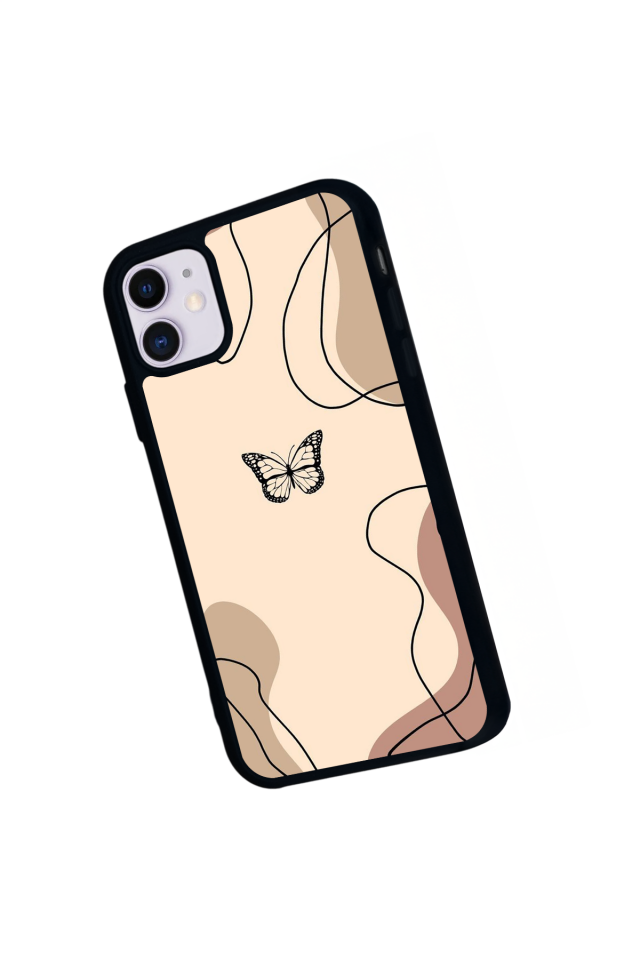 iPhone 11 Uyumlu Kelebek Tasarımlı Glossy Premium Kılıf