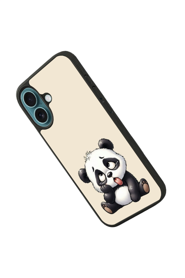 iPhone 16 Plus Uyumlu Panda Tasarımlı Glossy Premium Kılıf