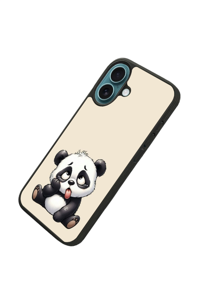 iPhone 16 Plus Uyumlu Panda Tasarımlı Glossy Premium Kılıf
