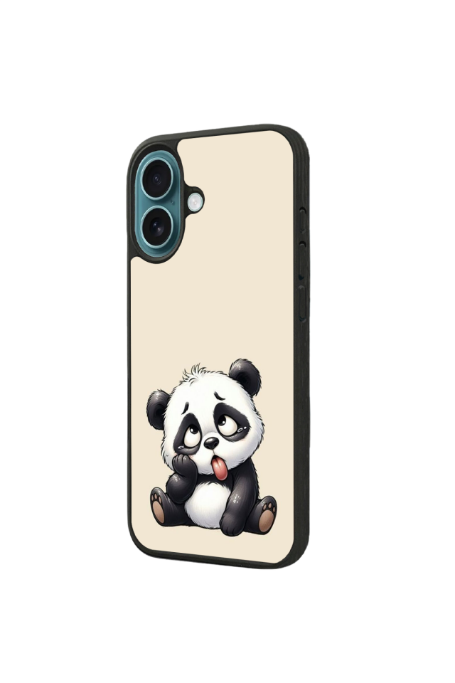 iPhone 16 Plus Uyumlu Panda Tasarımlı Glossy Premium Kılıf