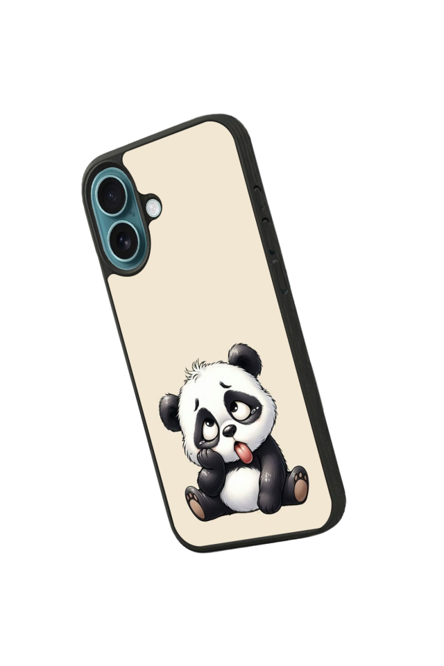iPhone 16 Plus Uyumlu Panda Tasarımlı Glossy Premium Kılıf