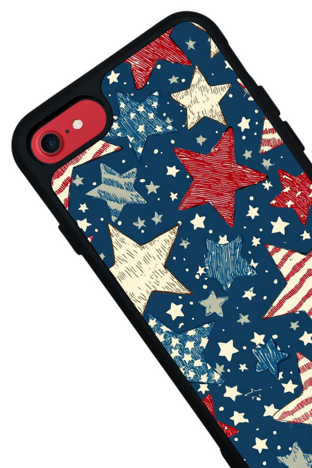 iPhone 8 Uyumlu Retro Yildizlar Tasarımlı Glossy Premium Kılıf