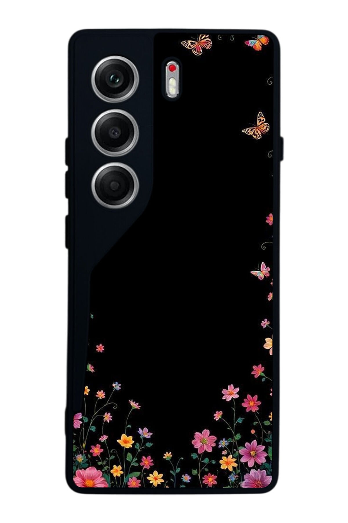 Tecno Camon 40 Uyumlu Floral Tasarımlı Glossy Premium Kılıf