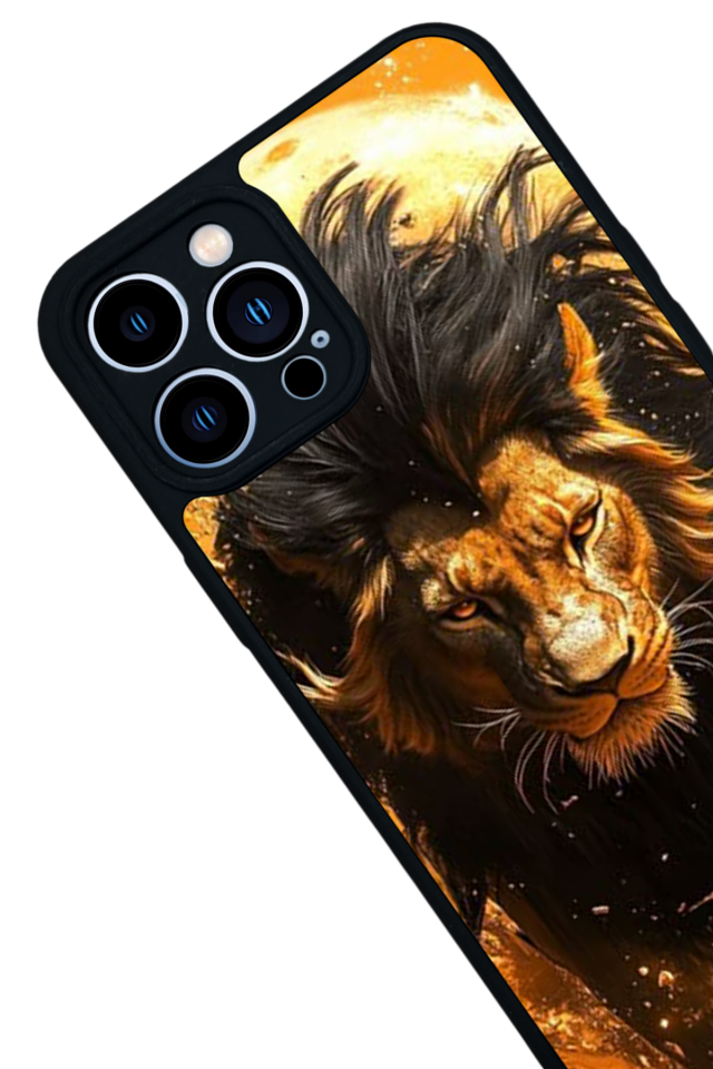 iPhone 13 Pro Max Uyumlu Aslan Tasarımlı Glossy Premium Kılıf