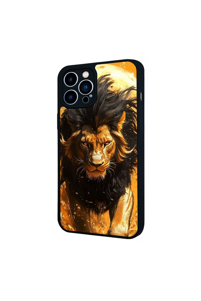iPhone 13 Pro Max Uyumlu Aslan Tasarımlı Glossy Premium Kılıf
