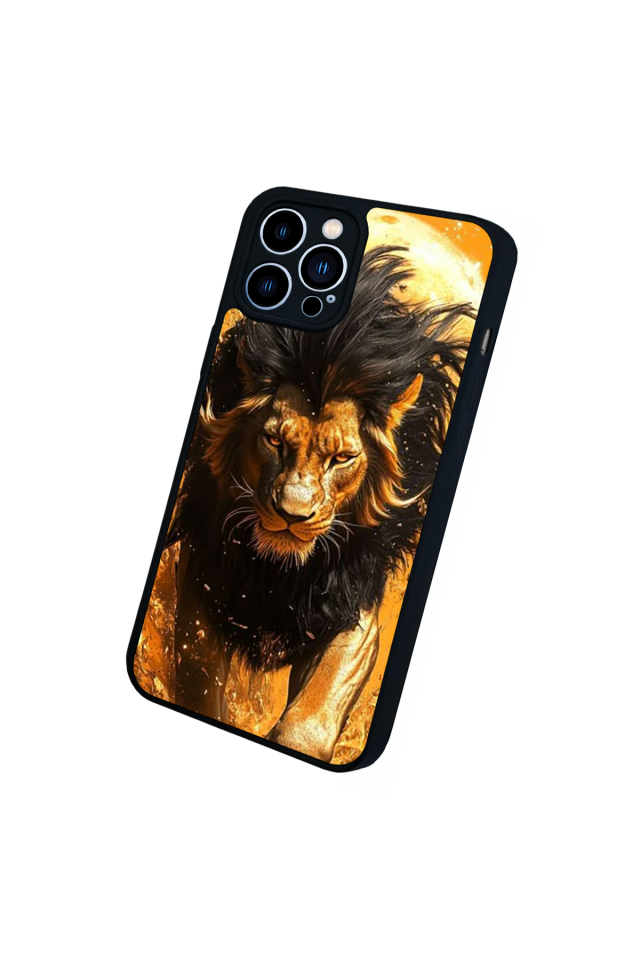 iPhone 13 Pro Max Uyumlu Aslan Tasarımlı Glossy Premium Kılıf