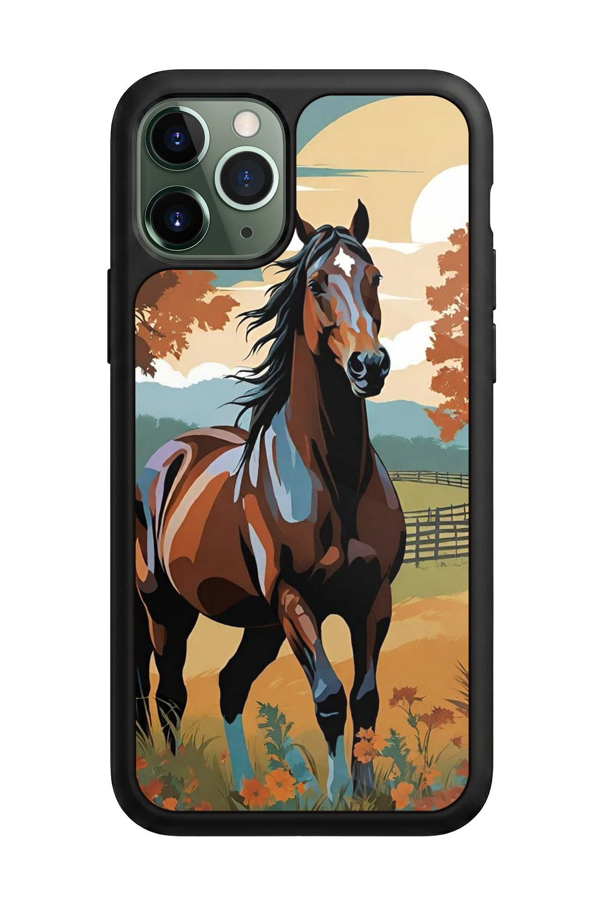 iPhone 11 Pro Max Uyumlu At Horse Tasarımlı Glossy Premium Kılıf