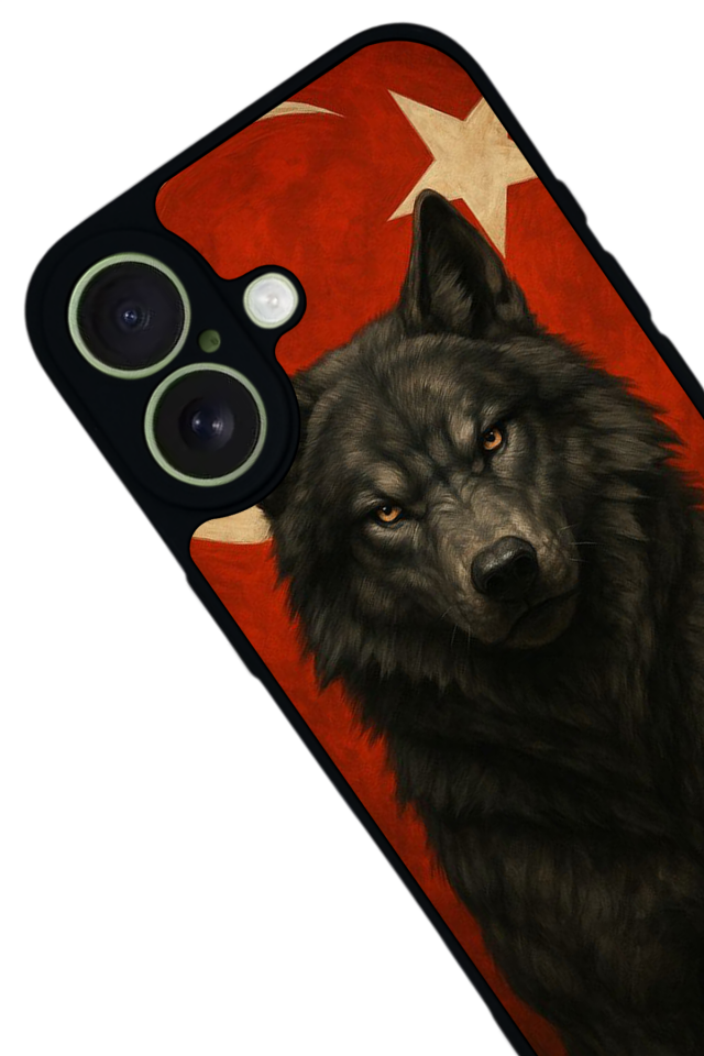 iPhone 17 Uyumlu Bozkurt Tasarımlı Glossy Premium Kılıf