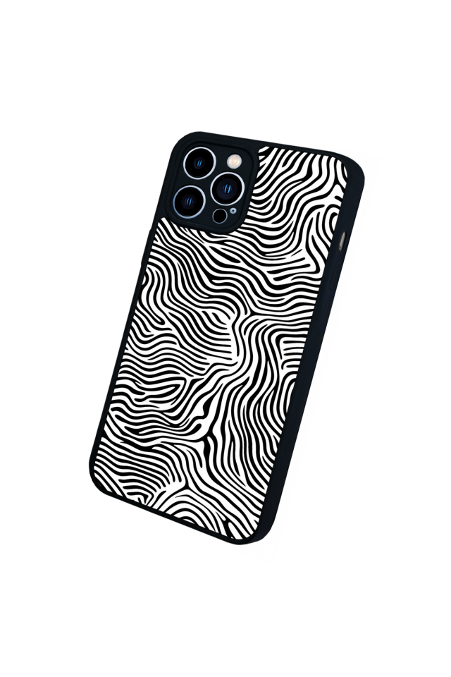 iPhone 12 Pro Max Uyumlu Çizgi Sanatı Tasarımlı Glossy Premium Kılıf