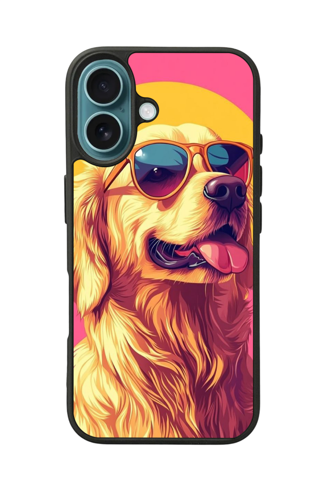 iPhone 16 Uyumlu Golden Kopek Tasarımlı Glossy Premium Kılıf