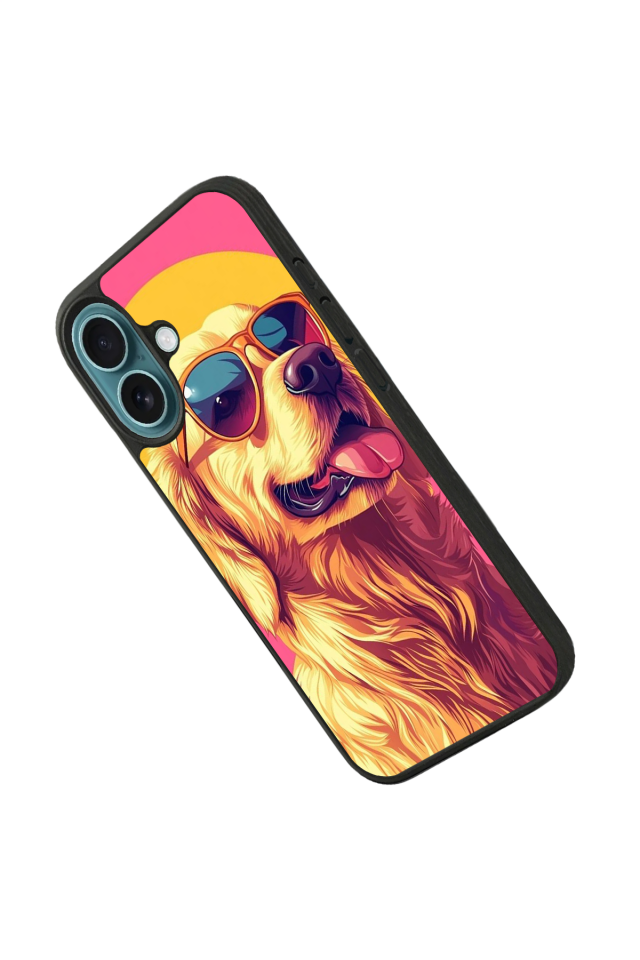 iPhone 16 Uyumlu Golden Kopek Tasarımlı Glossy Premium Kılıf