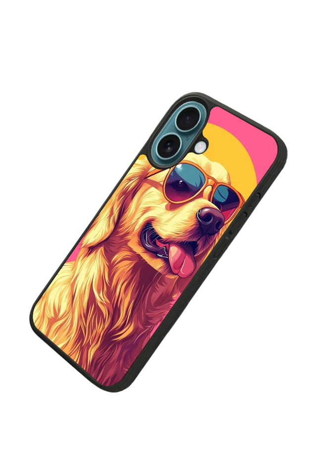 iPhone 16 Uyumlu Golden Kopek Tasarımlı Glossy Premium Kılıf
