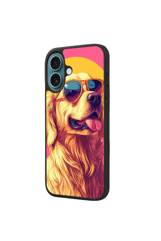 iPhone 16 Uyumlu Golden Kopek Tasarımlı Glossy Premium Kılıf