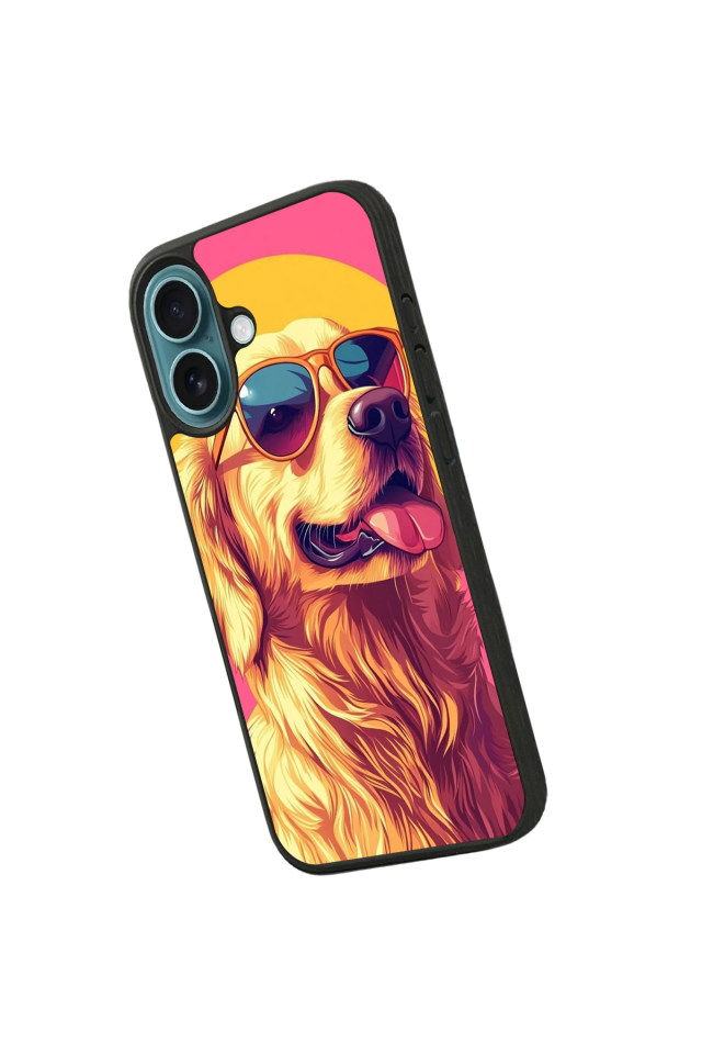 iPhone 16 Uyumlu Golden Kopek Tasarımlı Glossy Premium Kılıf