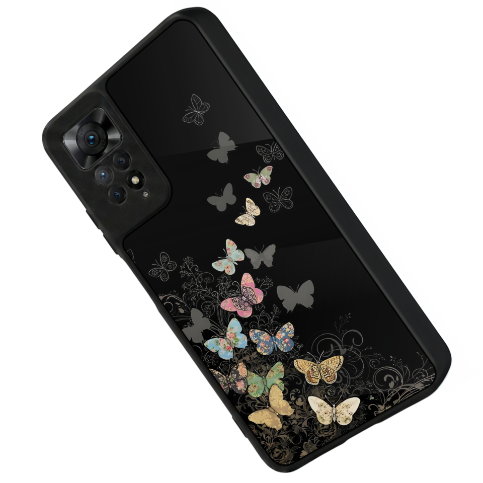 Xiaomi Redmi Note 12 Pro Uyumlu Kelebek Tasarımlı Glossy Premium Kılıf