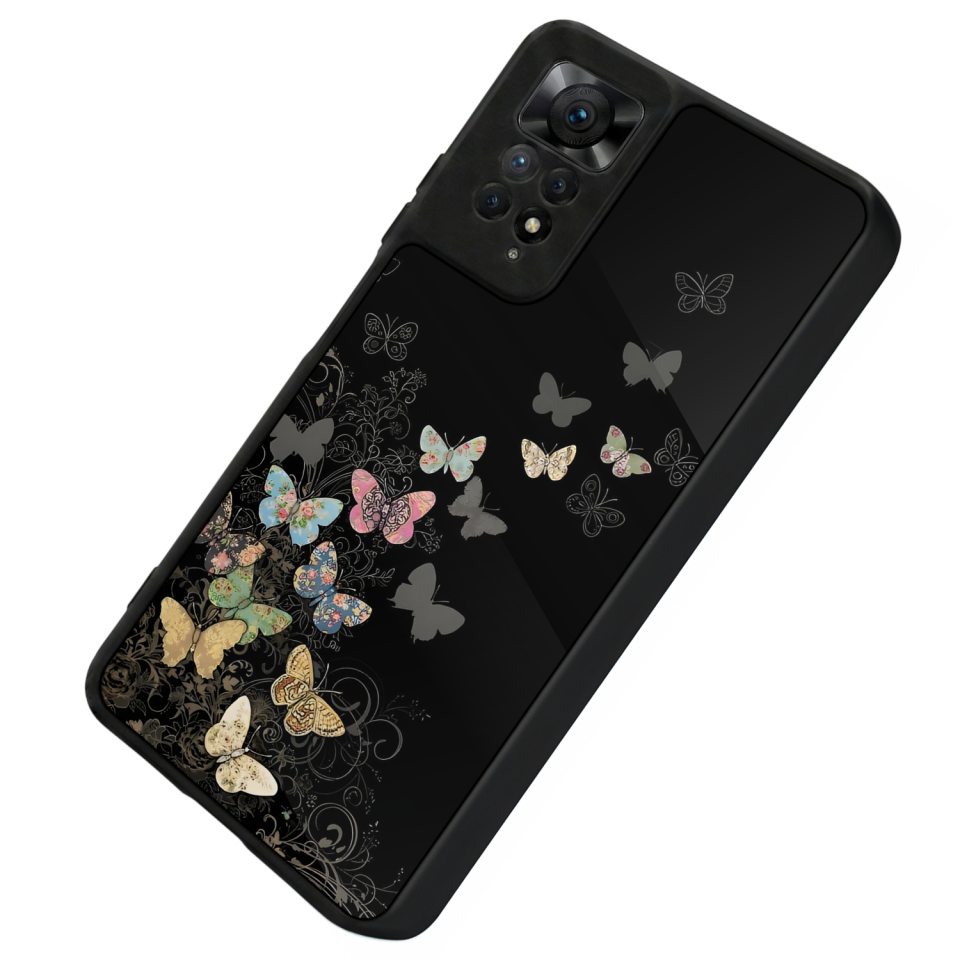 Xiaomi Redmi Note 12 Pro Uyumlu Kelebek Tasarımlı Glossy Premium Kılıf