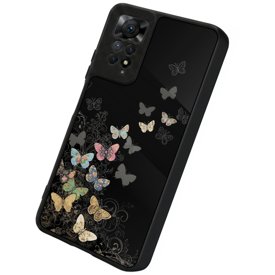 Xiaomi Redmi Note 12 Pro Uyumlu Kelebek Tasarımlı Glossy Premium Kılıf
