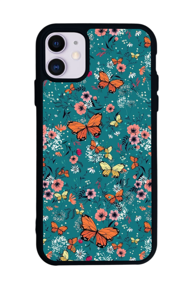 iPhone 11 Uyumlu Kelebek Tasarımlı Glossy Premium Kılıf
