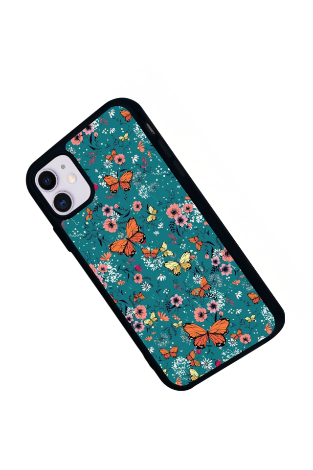 iPhone 11 Uyumlu Kelebek Tasarımlı Glossy Premium Kılıf