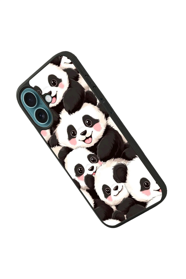 iPhone 16 Plus Uyumlu Panda Tasarımlı Glossy Premium Kılıf