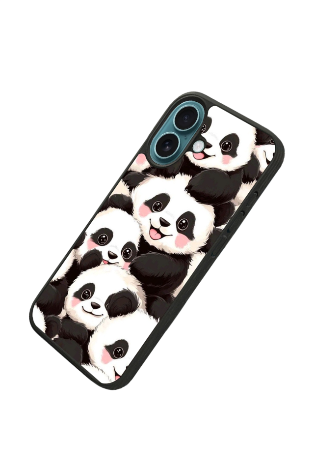 iPhone 16 Plus Uyumlu Panda Tasarımlı Glossy Premium Kılıf